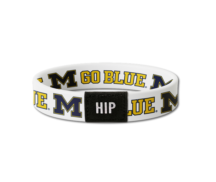 Michigan Wolverines NCAA Go Blue White Bracelet Hair Tie