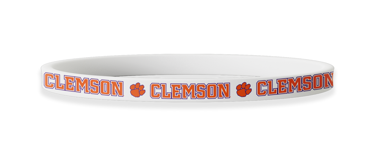 Clemson Tigers NCAA White Non-Slip Thin Headband