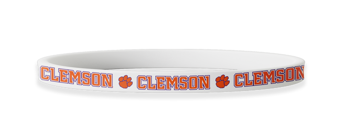 Clemson Tigers NCAA White Non-Slip Thin Headband