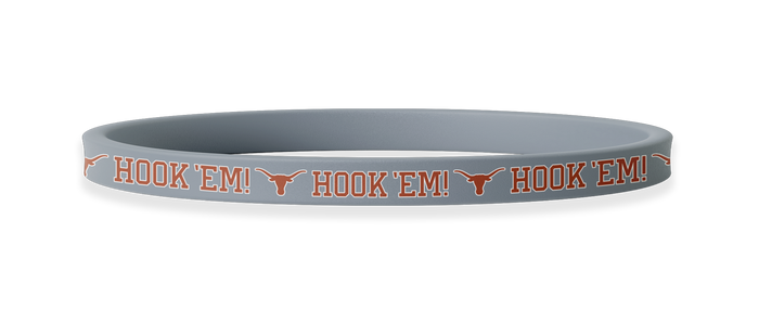 Texas Longhorns NCAA HOOK 'EM Grey Non-Slip Thin Headband