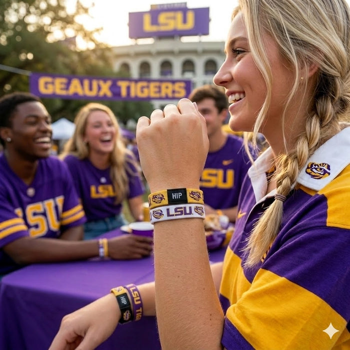 Lsu Tigers White Hair Tie Bracelet — view 2