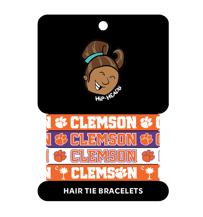 Clemson Tigers NCAA Set 4-Pack Bracelet Hair Ties