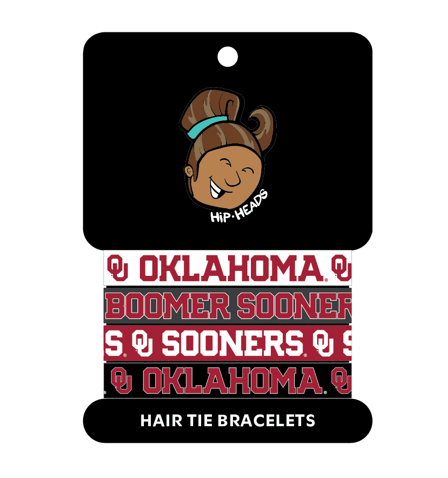 Oklahoma Sooners NCAA Set 4-Pack Bracelet Hair Ties
