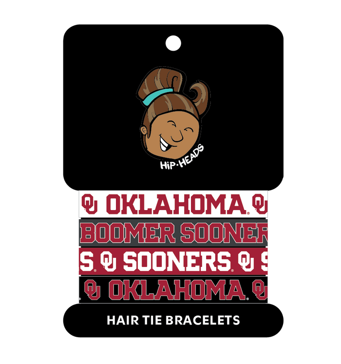 Oklahoma Sooners NCAA Set 4-Pack Bracelet Hair Ties