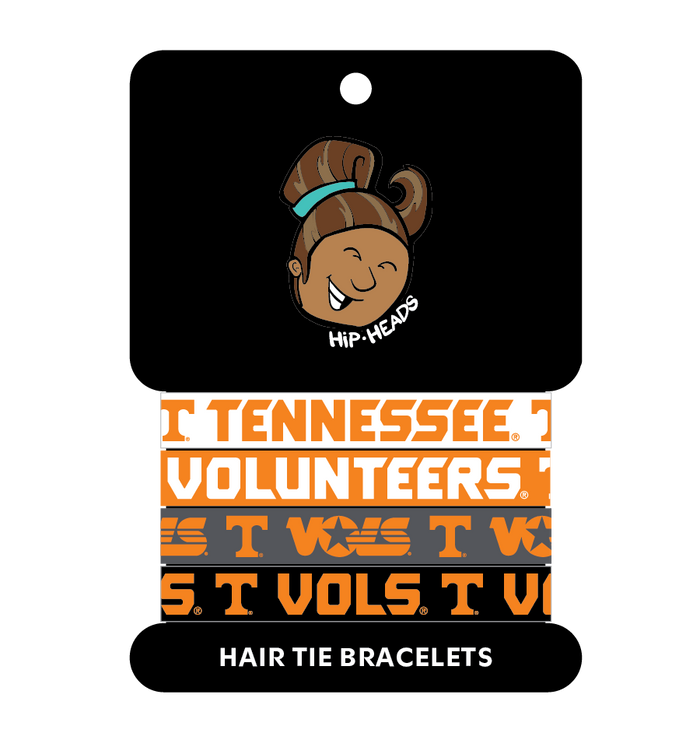 Tennessee Volunteers NCAA Set 4-Pack Bracelet Hair Ties featuring fun designs and vibrant colors.