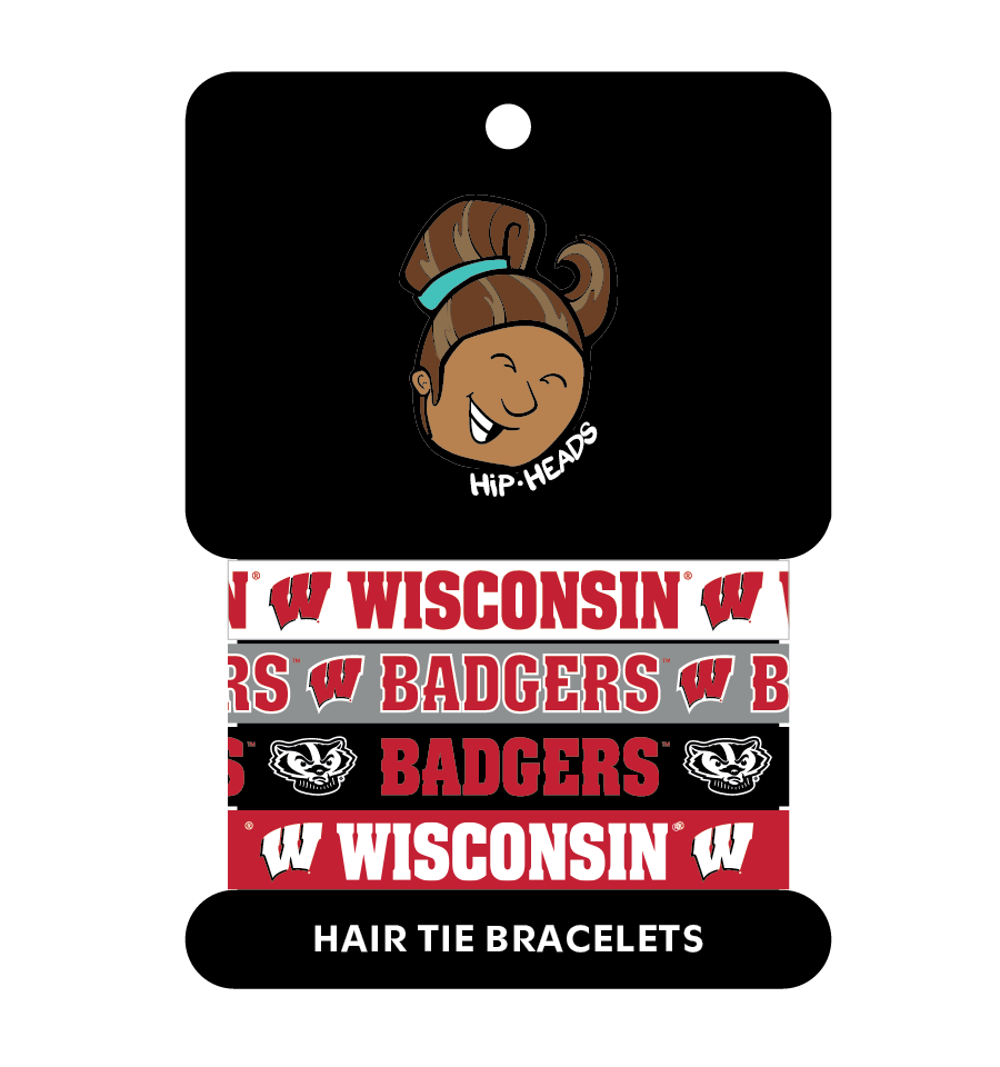 Wisconsin Badgers NCAA Set 4-Pack Bracelet Hair Ties