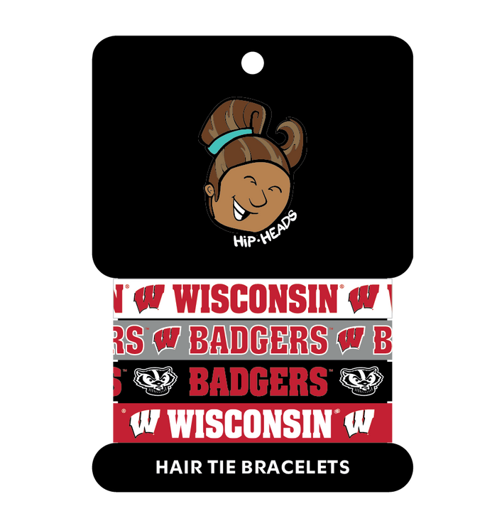Wisconsin Badgers NCAA Set 4-Pack Bracelet Hair Ties