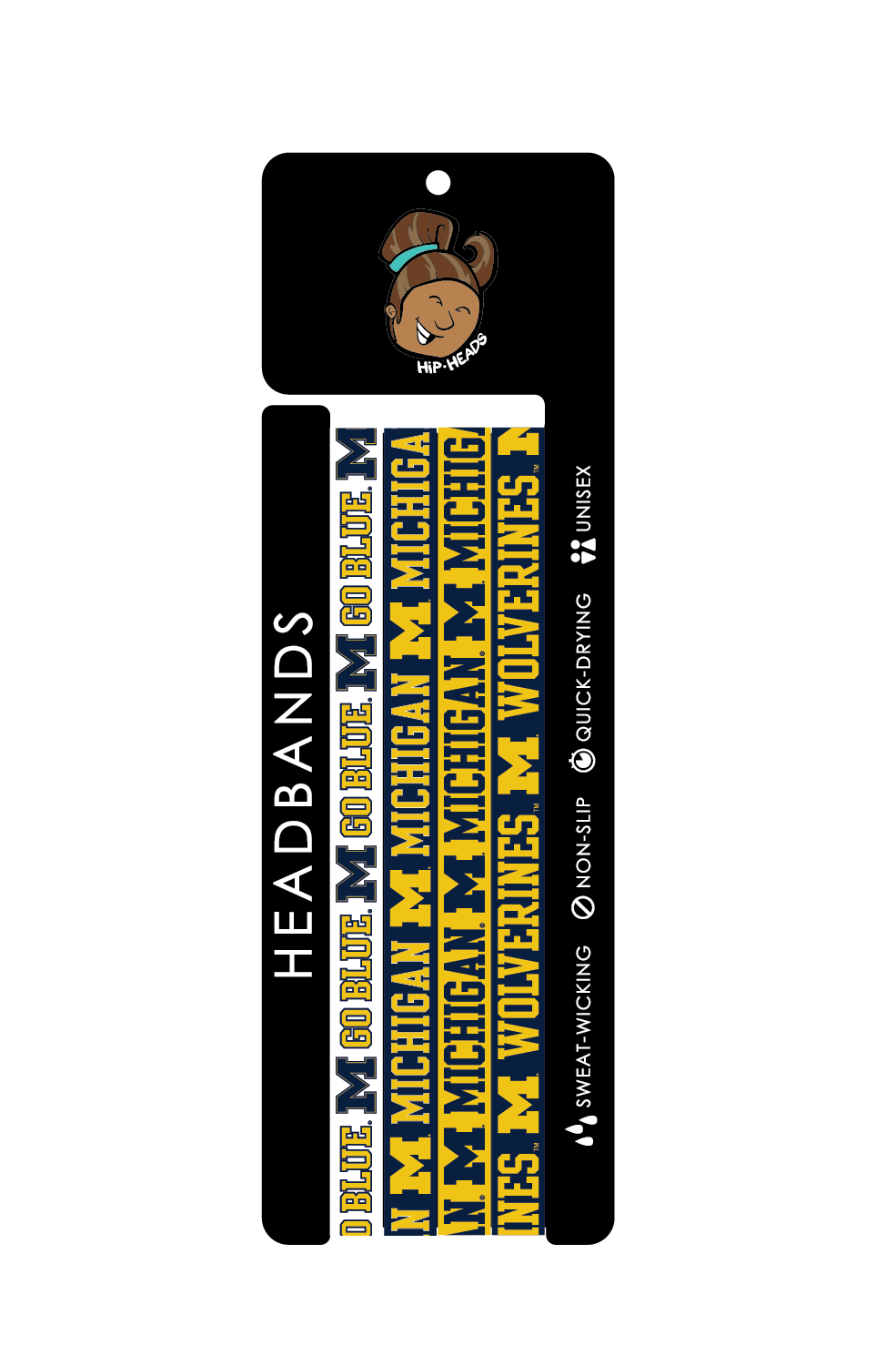 Michigan Wolverines NCAA Set 4-Pack Non-Slip Thin Headbands