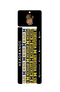 Michigan Wolverines NCAA Set 4-Pack Non-Slip Thin Headbands
