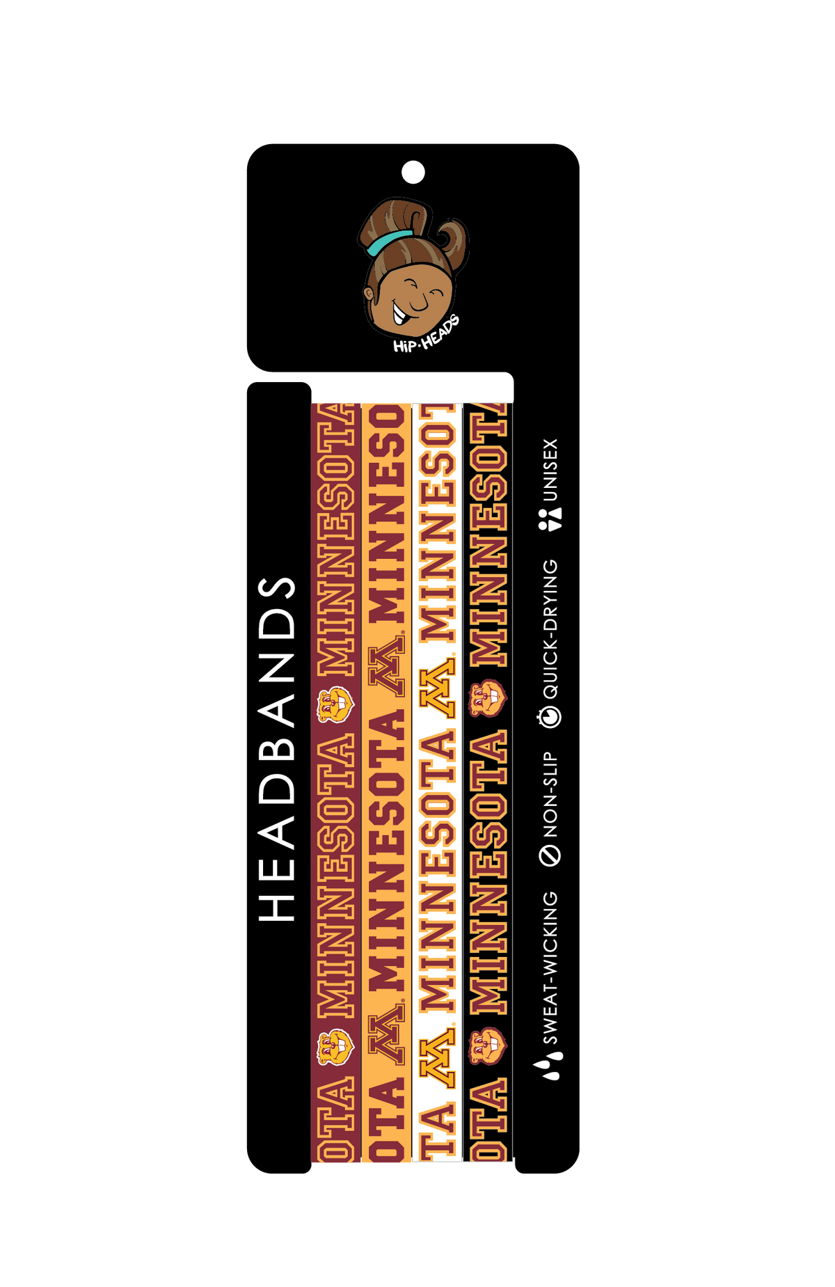 Minnesota Golden Gophers NCCA 4-Pack Non-Slip Thin Headbands