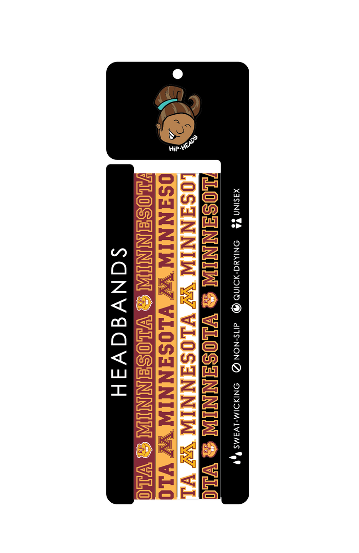 Minnesota Golden Gophers NCCA 4-Pack Non-Slip Thin Headbands