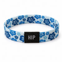 Blue Coastal Hibiscus Maui Flower Bracelet Hair Tie