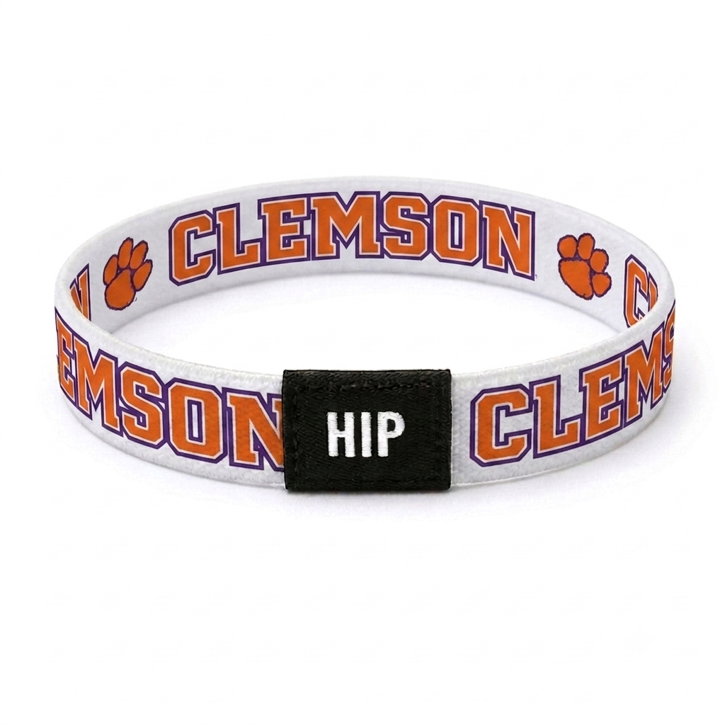 Clemson Tigers NCAA White Bracelet Hair Tie