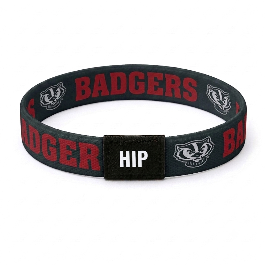 Wisconsin Badgers NCAA Black Bracelet Hair Tie