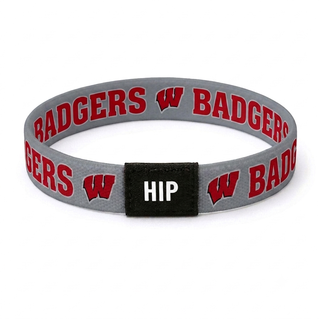 Wisconsin Badgers NCAA Grey Bracelet Hair Tie