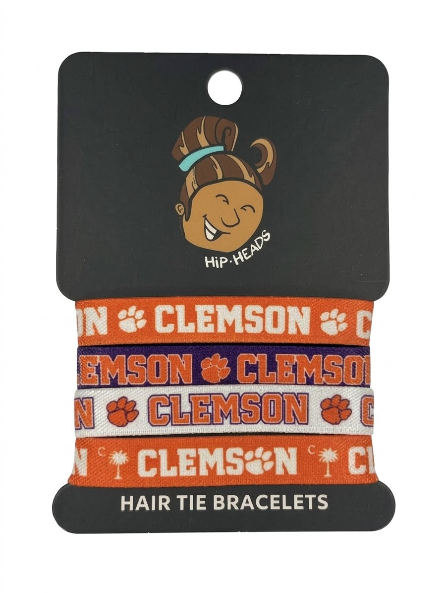 Clemson Tigers NCAA Set 4-Pack Bracelet Hair Ties