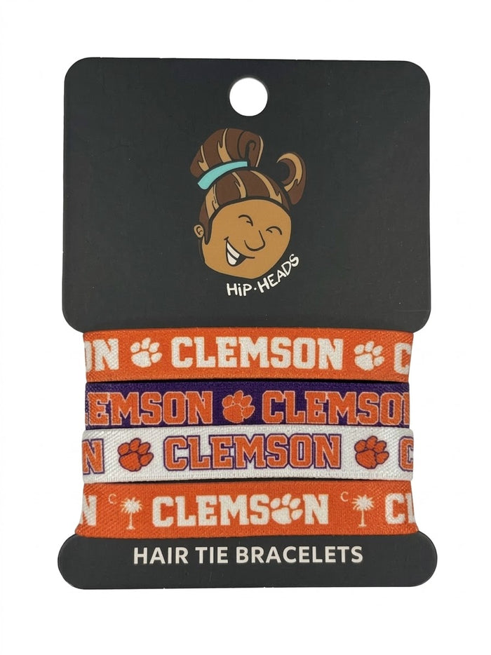 Clemson Tigers NCAA Set 4-Pack Bracelet Hair Ties