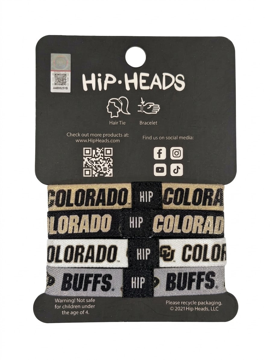 Colorado Buffaloes NCAA Set 4-Pack Bracelet Hair Ties