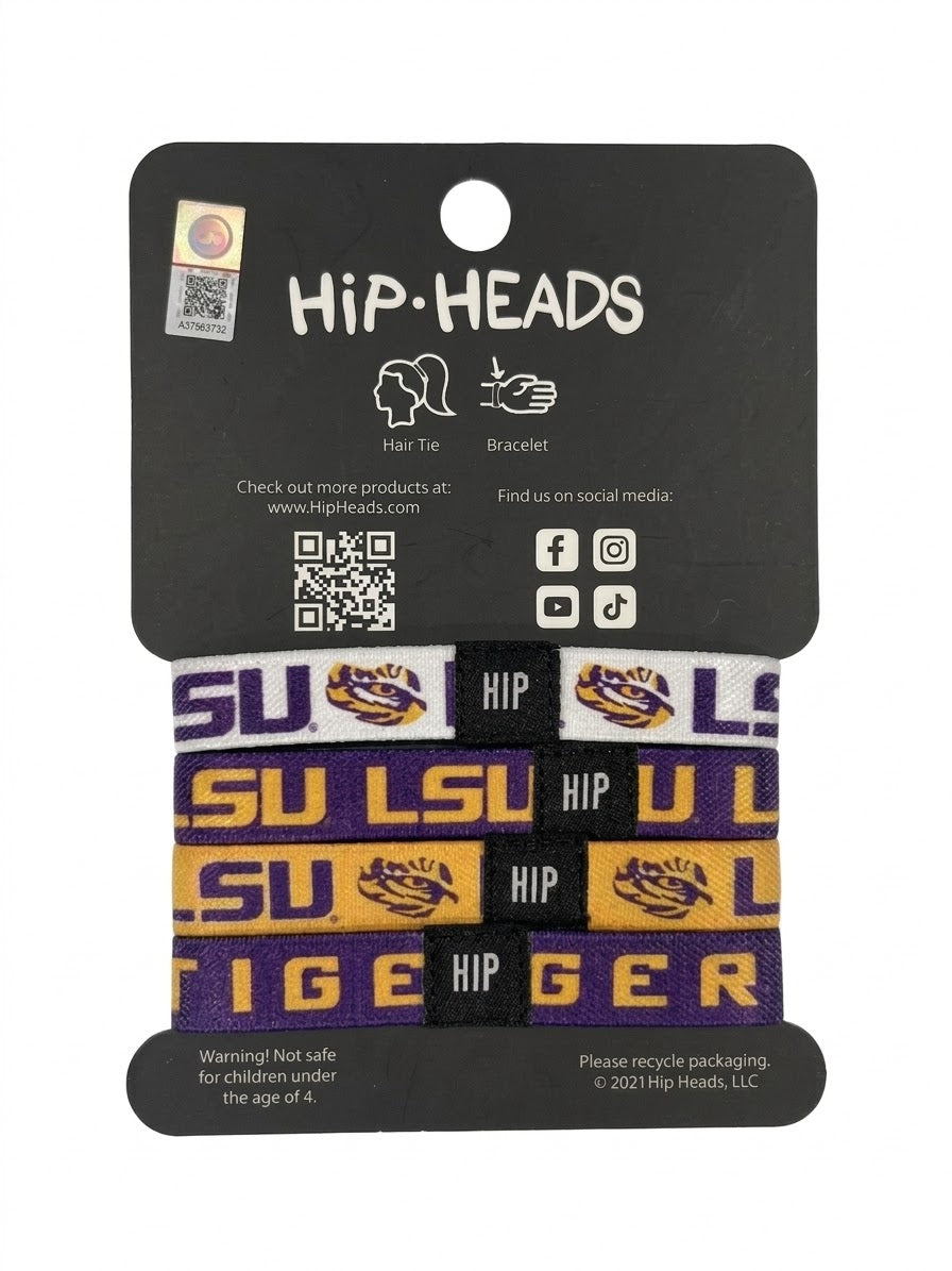 LSU Tigers NCAA Set 4-Pack Bracelet Hair Ties