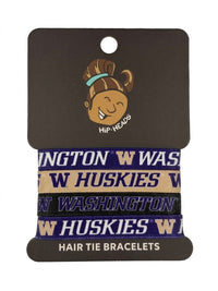 Washington Huskies NCAA Set 4-Pack Bracelet Hair Ties