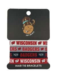 Wisconsin Badgers NCAA Set 4-Pack Bracelet Hair Ties