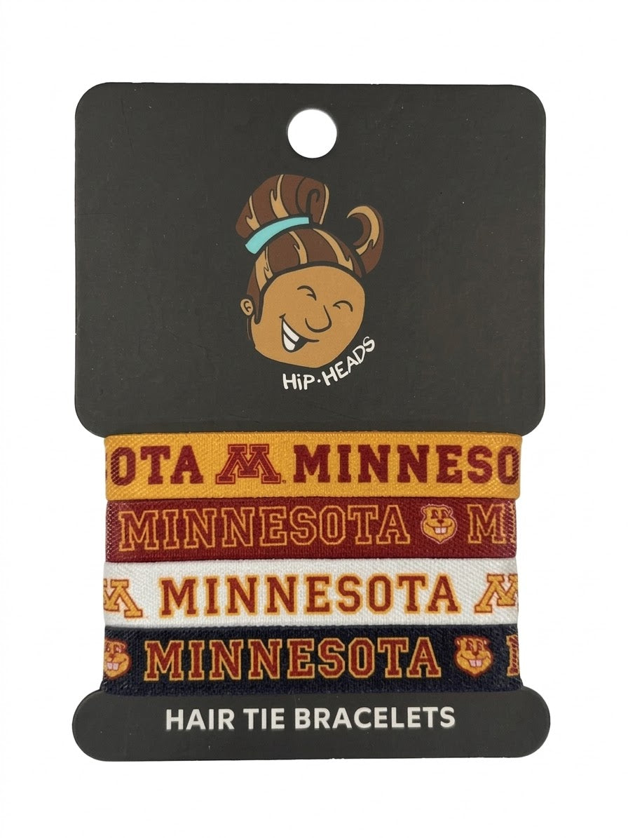Minnesota Golden Gophers NCAA Set 4-Pack Bracelet Hair Ties