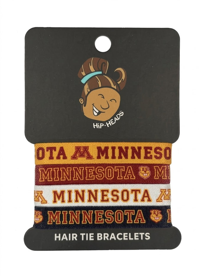 Minnesota Golden Gophers NCAA Set 4-Pack Bracelet Hair Ties