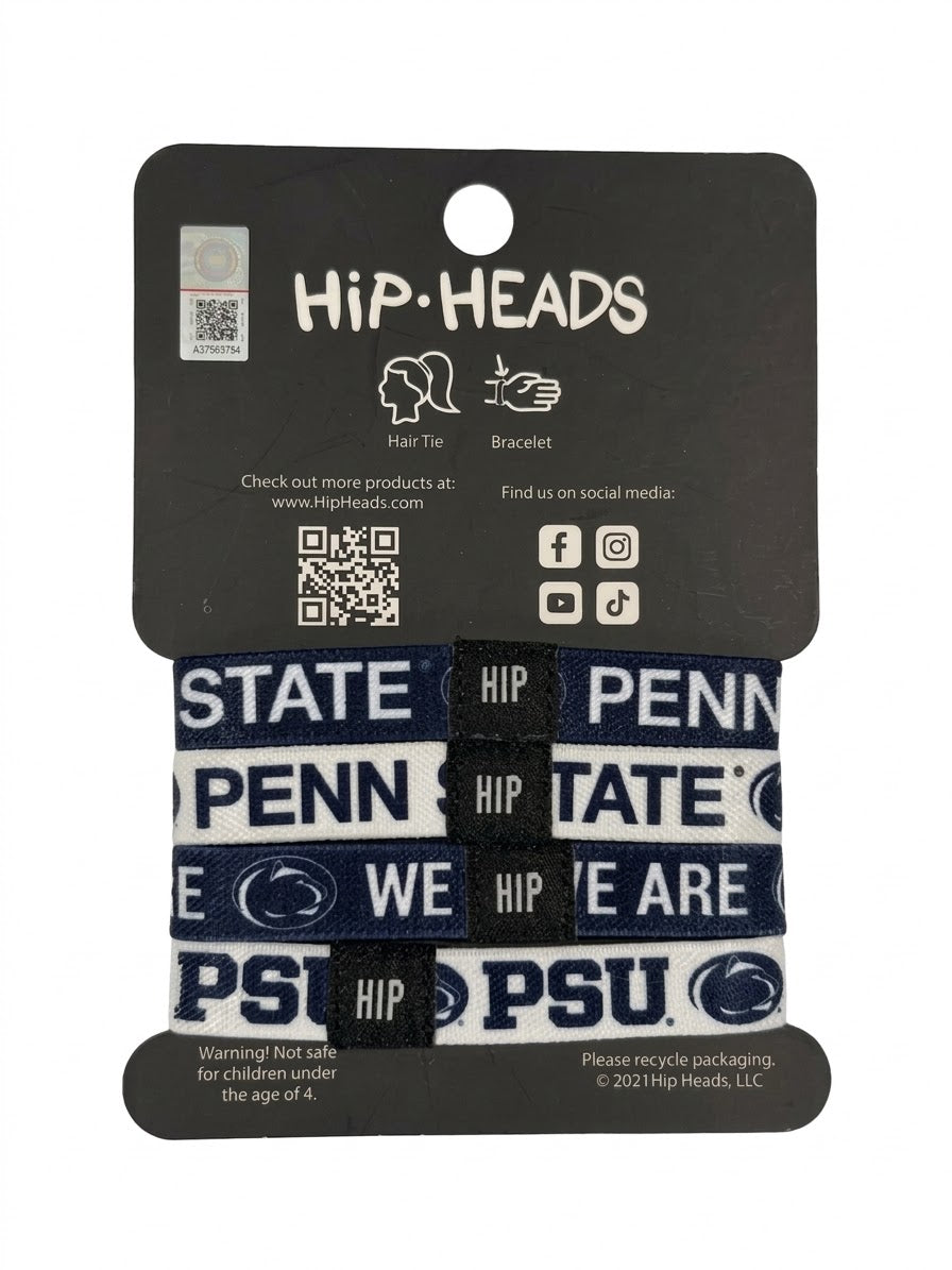 Penn State Nittany Lions NCAA Set 4-Pack Bracelet Hair Ties