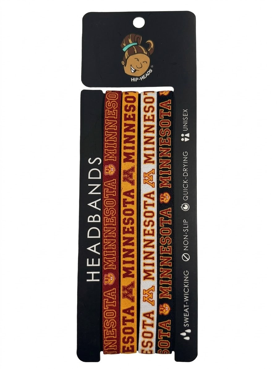 Minnesota Golden Gophers NCCA 4-Pack Non-Slip Thin Headbands