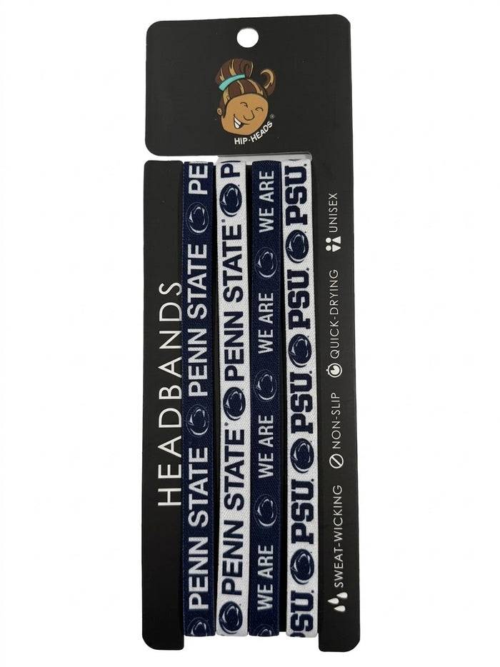 Penn State Nittany Lions NCAA 4-Pack Non-Slip Thin Headbands