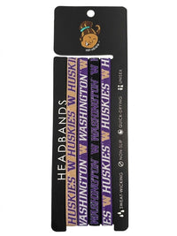 Washington Huskies NCCA Set 4-Pack Non-Slip Thin Headbands