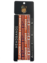 Clemson Tigers NCCA 4-Pack Non-Slip Thin Headbands