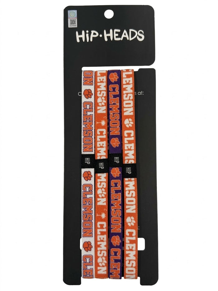 Clemson Tigers NCCA 4-Pack Non-Slip Thin Headbands