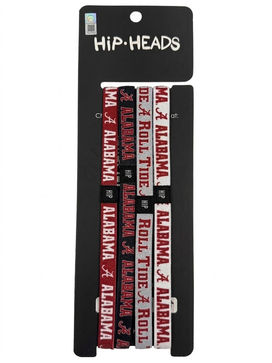 Alabama Crimson Tide NCCA 4-Pack Non-Slip Thin Headbands
