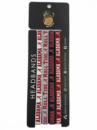 Alabama Crimson Tide NCCA 4-Pack Non-Slip Thin Headbands