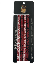 Oklahoma Sooners NCAA Set 4-Pack Non-Slip Thin Headband