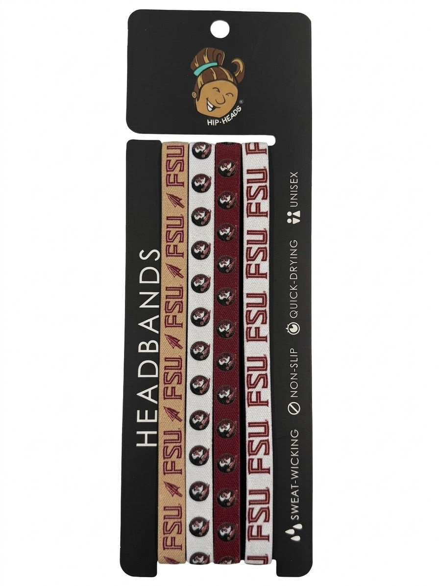 Florida State Seminoles NCAA 4-Pack Non-Slip Thin Headbands