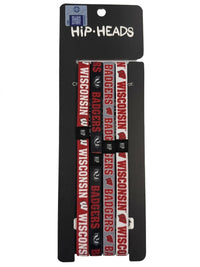 Wisconsin Badgers NCCA Set 4-Pack Non-Slip Thin Headbands