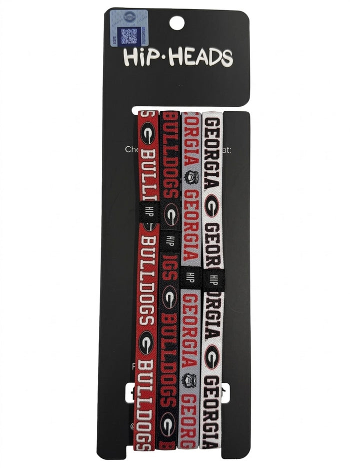 Georgia Bulldogs NCCA Set 4-Pack Non-Slip Thin Headbands