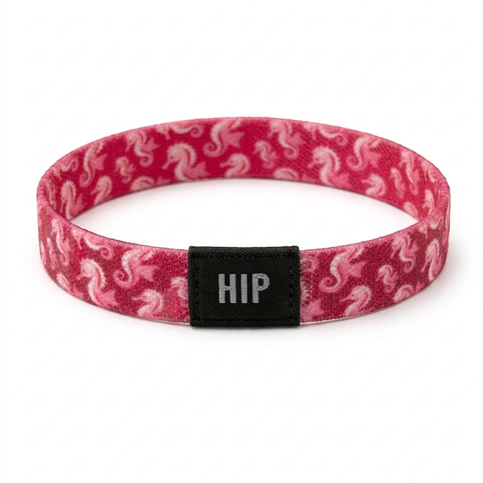 Pink Sea Horses Coastal Marine Bracelet | Hair Tie | No-Crease | Salty Life