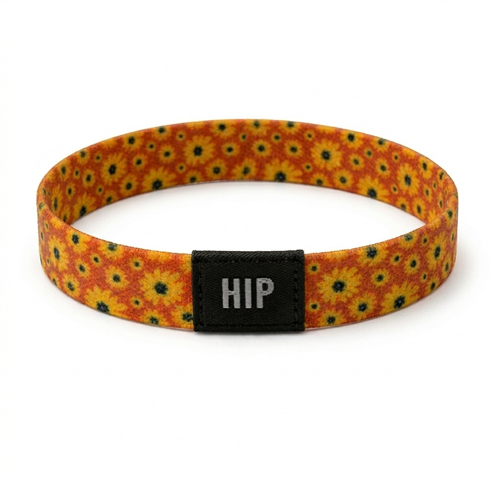 Orange & Yellow Sunflower Print Bracelet | Hair Tie | No-Crease | Flower Lovin’