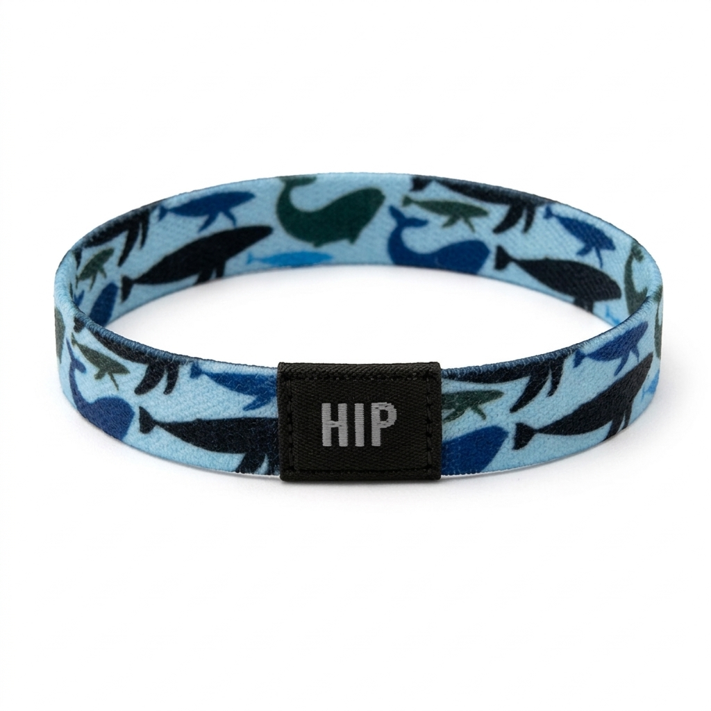 Blue Whale Coastal Marine Life Bracelet Hair Tie