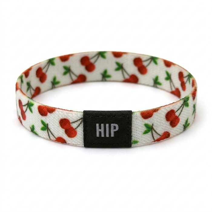 White & Red Cherries Fruit Bracelet | Hair Tie | No-Crease | Feelin' Fruity