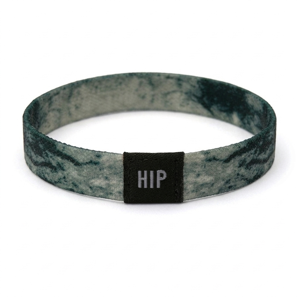 Black & Grey Acid Wash Print Bracelet Hair Tie