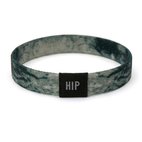 Black & Grey Acid Wash Print Bracelet Hair Tie