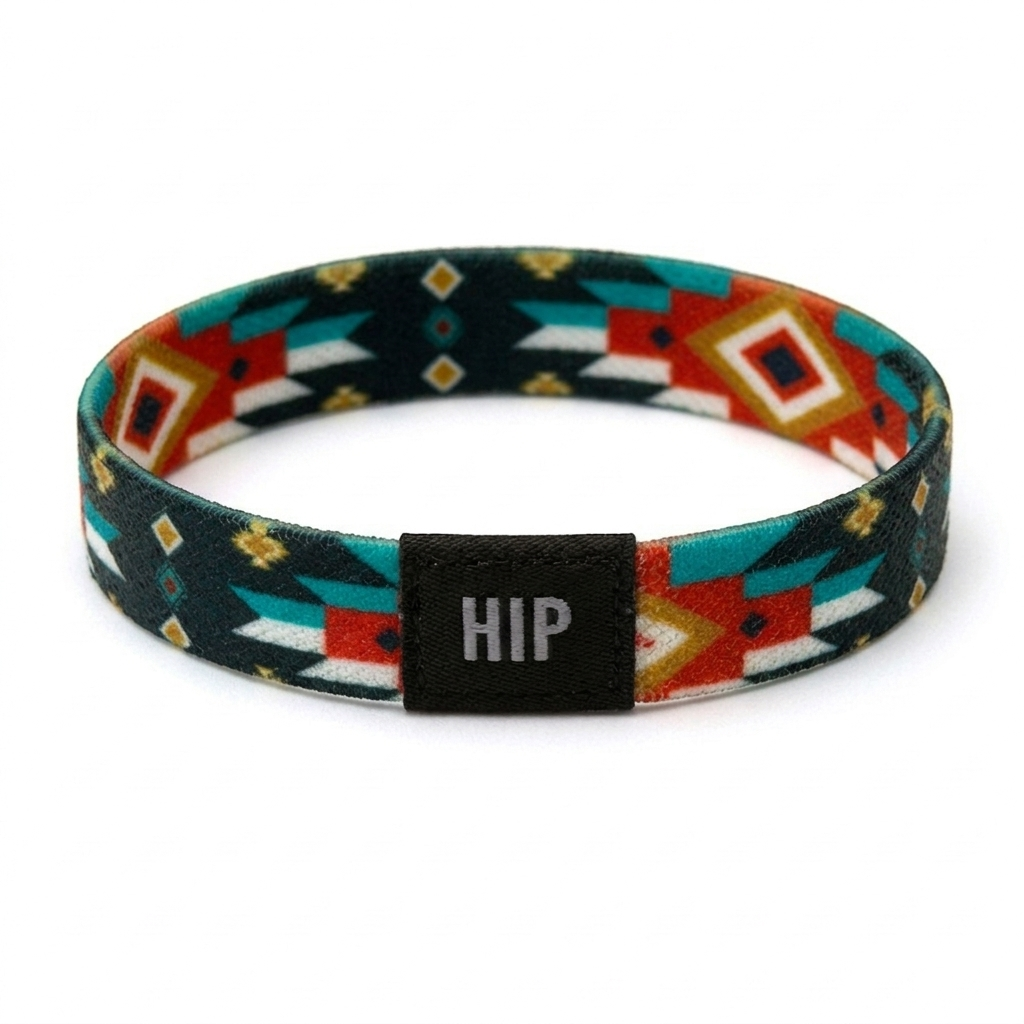 Midnight Black Southwestern Tribal Bracelet | Hair Tie | No-Crease | Tribal Vibes