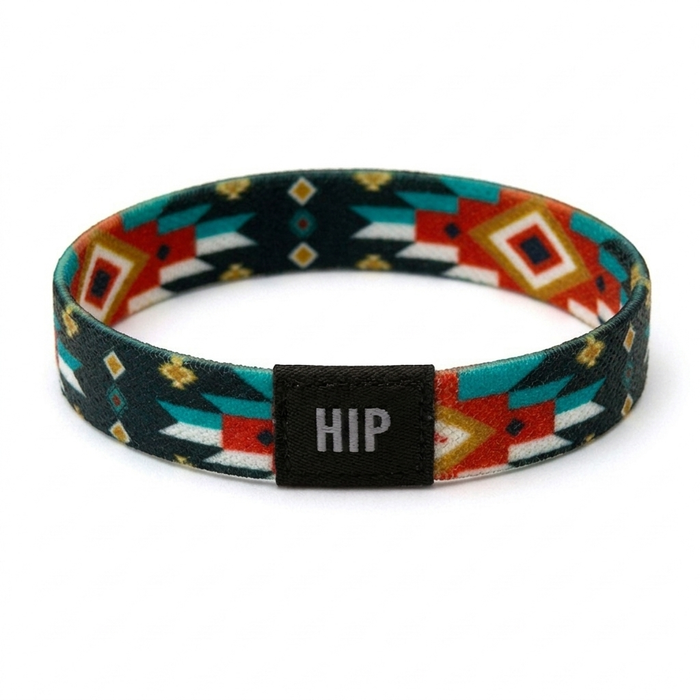 Midnight Black Southwestern Tribal Bracelet | Hair Tie | No-Crease | Tribal Vibes