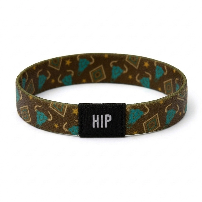 Brown Tobacco Longhorn Western Bracelet | Hair Tie | No-Crease | On The Ranch