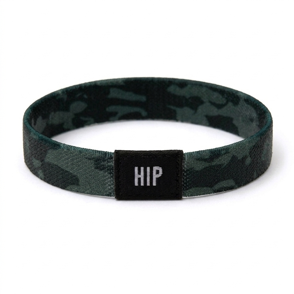 Black Midnight Camo Print Bracelet Hair Tie