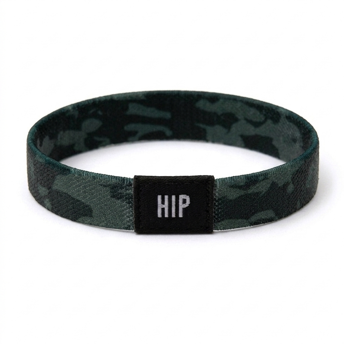 Black Midnight Camo Pattern Bracelet | Hair Tie | No-Crease | Camo Craze